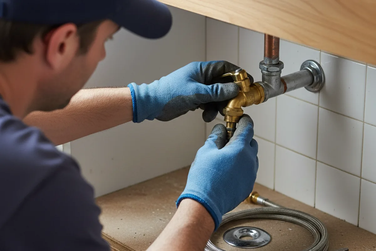 Shutoff valve and fitting work during Emergency Plumbing in De Graff